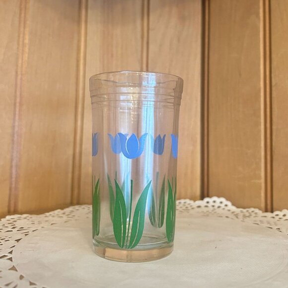 Vintage Swanky Swigs Juice Glasses Mismatched Set of 4 Pink Blue Floral Retro - Picture 8 of 9